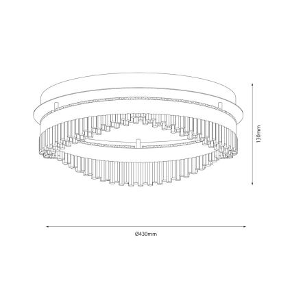 LED-laelamp 36W/230V, läbimõõt 43 cm, kuldne