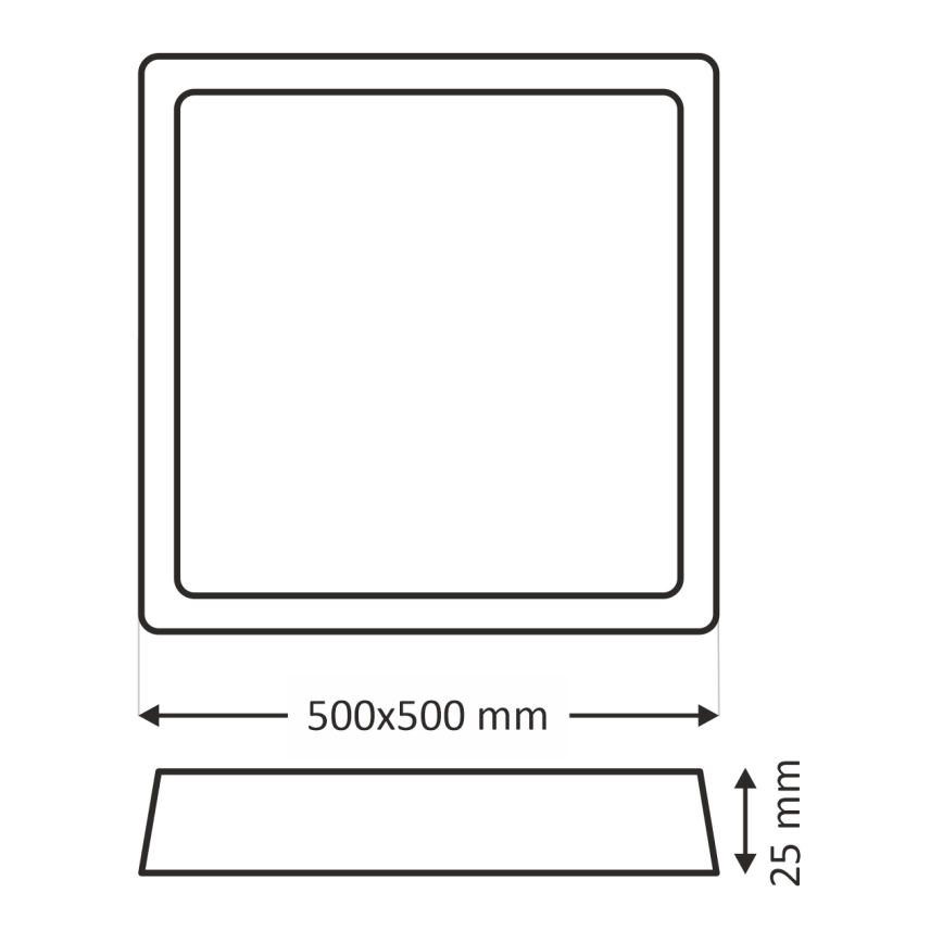 LED laelamp, 40 W, 230 V, kolme värvustemperatuuriga (3000/4000/6500 K), 50 × 50 cm, beež