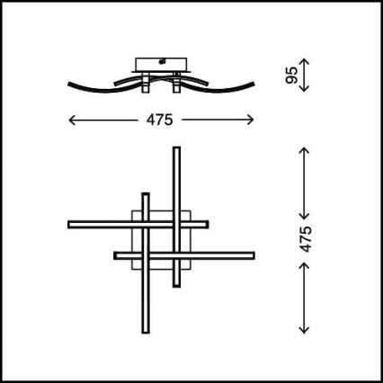 LED laelamp 4xLED/2,6W/230V 3000K mattkroom
