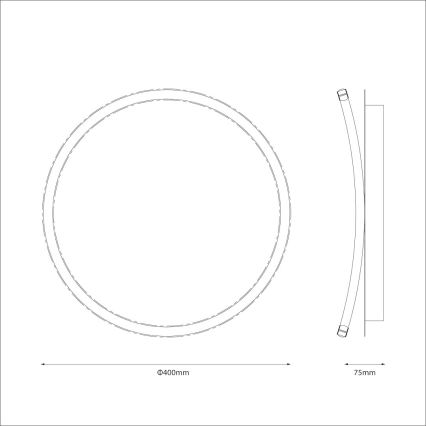 LED laelamp CALI LED/30W/230V läbimõõt 40 cm must