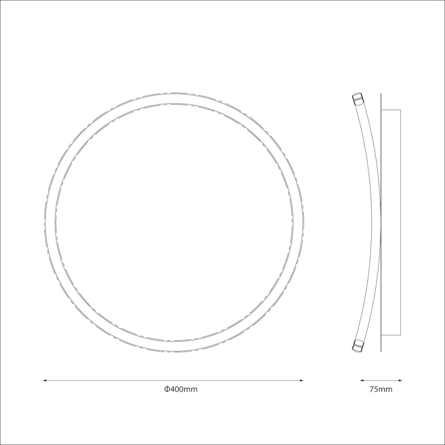 LED laelamp CALI LED/30W/230V läbimõõt 40 cm must