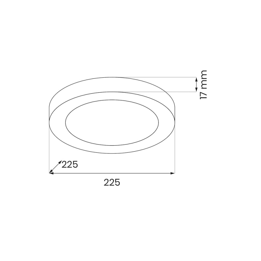 LED laelamp EVORA LED/18W/230V 3000/4000/6000K Ø 22,5 cm must