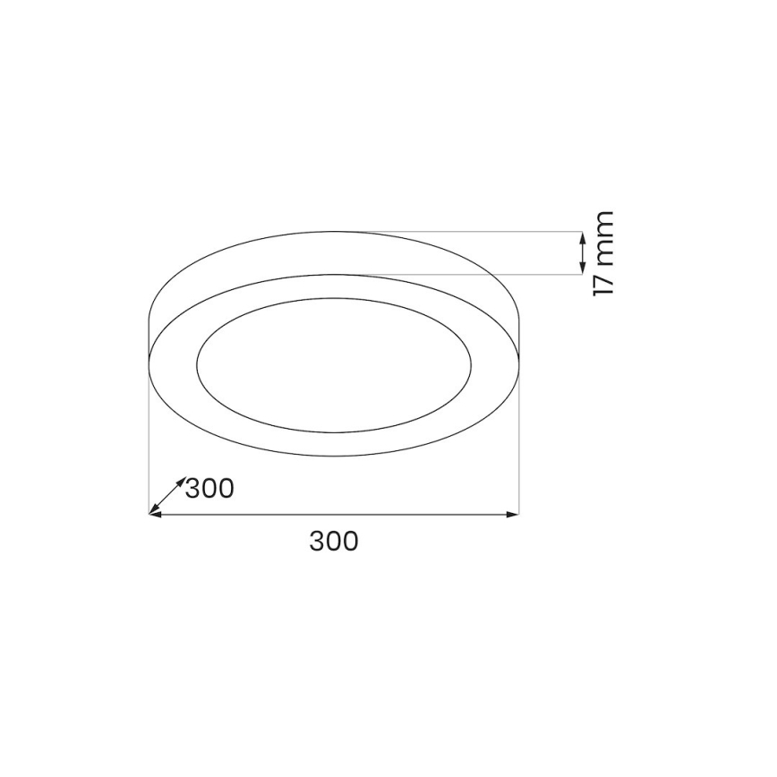 LED laelamp EVORA LED/24W/230V 3000/4000/6000K läbimõõt 30 cm must