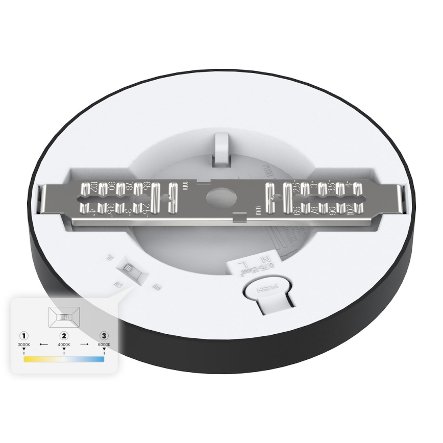 LED laelamp EVORA LED/6W/230V 3000/4000/6000K läbimõõt 14 cm must