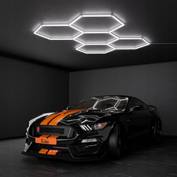 LED laelamp HEXAGON LED/192W/85-265V 6500K 298x209 cm CRI 90 IP54 valge