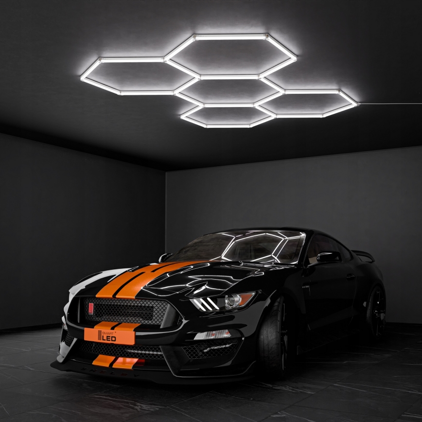 LED laelamp HEXAGON LED/192W/85-265V 6500K 298x209 cm CRI 90 IP54 valge