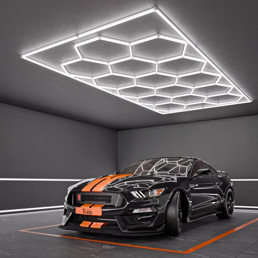 LED laelamp HEXAGON LED/696W/85-265V 6500K 484x243 cm CRI 90 IP54 valge