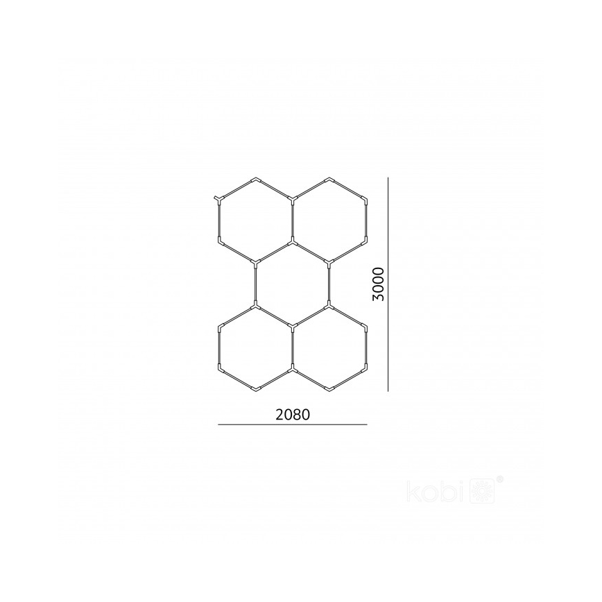 LED laelamp HEXLINE LED/216W/230V 4000K 208x300 cm valge