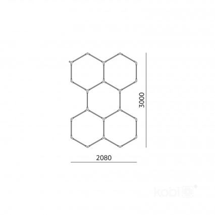 LED laelamp HEXLINE LED/216W/230V 6500K 208x300 cm valge