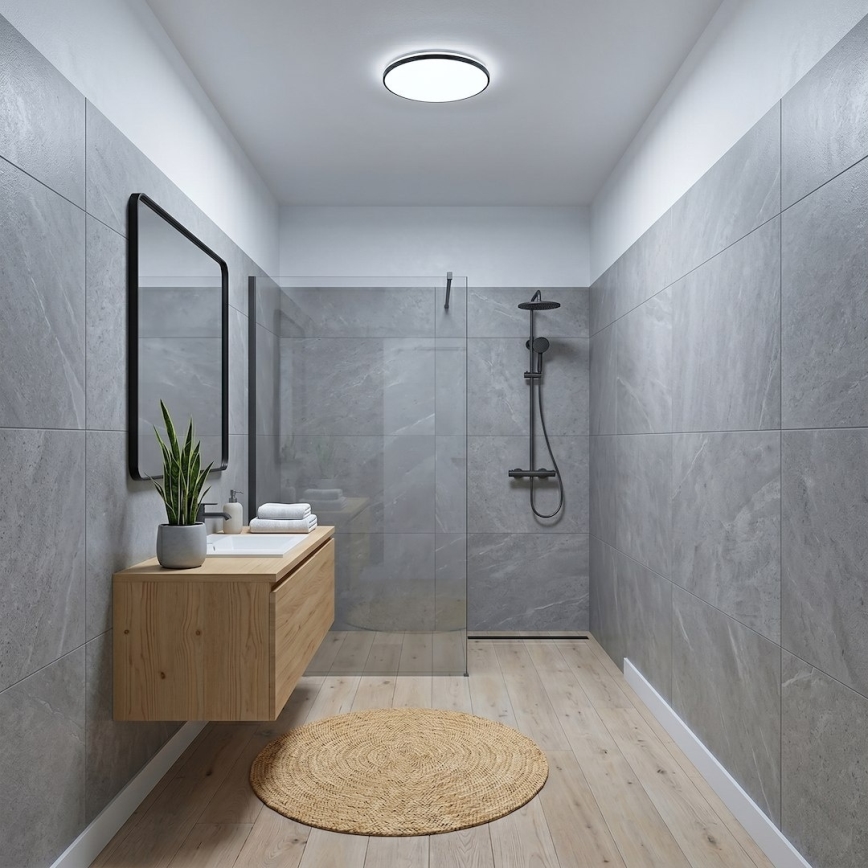 LED laevalgusti HUGO LED/12/18/24W/230V 3000/4000/6500K läbimõõt 30 cm IP54 must