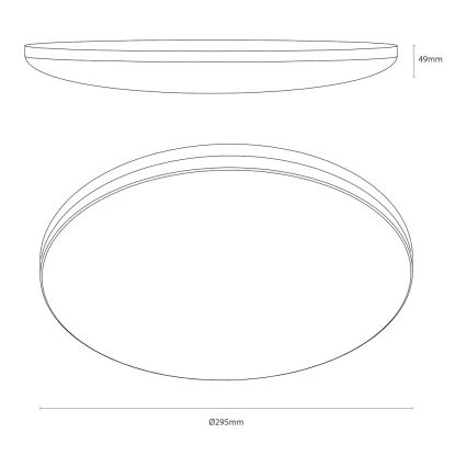 LED laevalgusti HUGO LED/12/18/24W/230V 3000/4000/6500K läbimõõt 30 cm IP54 must