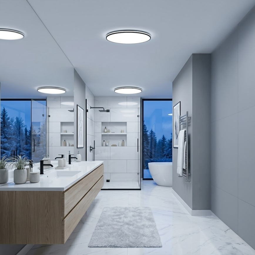 LED laevalgusti HUGO LED/16/24/32W/230V 3000/4000/6500K läbimõõt 37 cm IP54 must