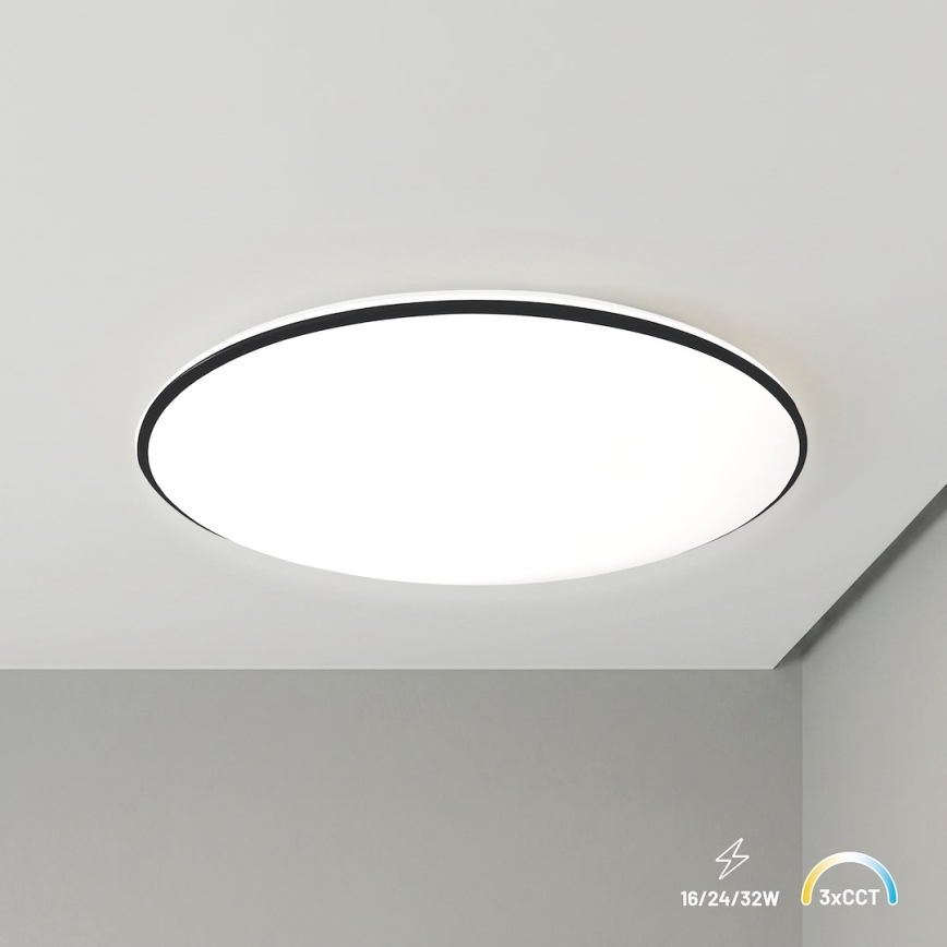 LED laevalgusti HUGO LED/16/24/32W/230V 3000/4000/6500K läbimõõt 37 cm IP54 must