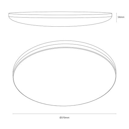 LED laevalgusti HUGO LED/16/24/32W/230V 3000/4000/6500K läbimõõt 37 cm IP54 must