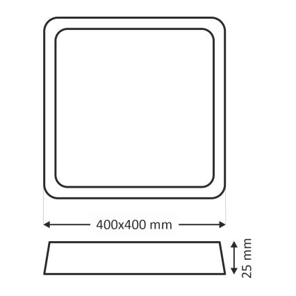 LED laelamp LED/32W/230V 3000/4000/6500K 40x40 cm valge