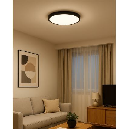 LED laelamp LED/32W/230V 3000/4000/6500K läbimõõt 40 cm must