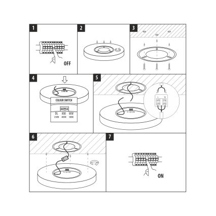 LED laelamp LED/32W/230V 3000/4000/6500K läbimõõt 40 cm must