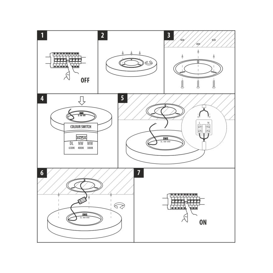 LED laelamp LED/32W/230V 3000/4000/6500K Ø 40 cm valge