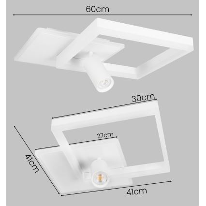 LED laelamp LED/38W/230V + 1xGU10/30W valge