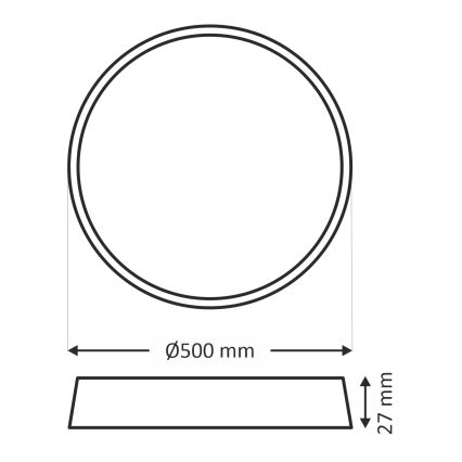 LED laelamp LED/40W/230V 3000/4000/6500K läbimõõt 50 cm must