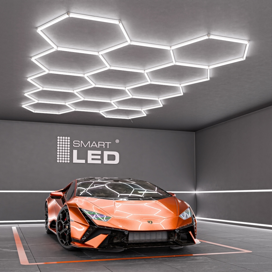 LED laevalgusti HEXAGON LED/570W/85-265V 6500K 522x298 cm CRI 90 IP44 valge