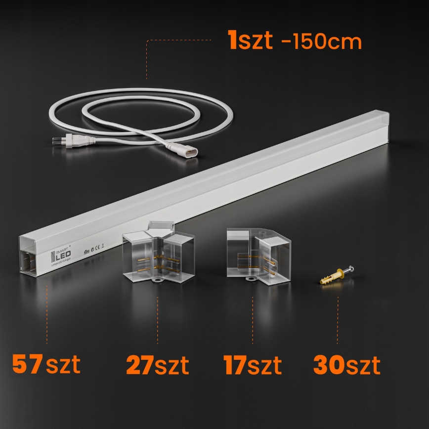 LED laevalgusti HEXAGON LED/570W/85-265V 6500K 522x298 cm CRI 90 IP44 valge
