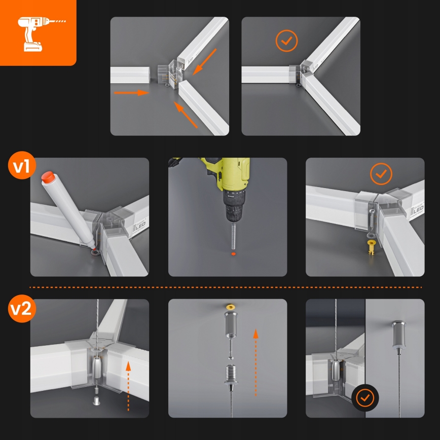 LED laevalgusti HEXAGON LED/570W/85-265V 6500K 522x298 cm CRI 90 IP44 valge