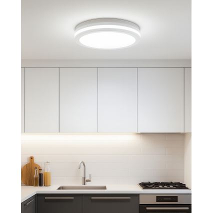 LED-vannitoa laevalgusti liikumisanduriga LED/20W/230V 3000/4000/6500K Ø 23 cm IP54 valge