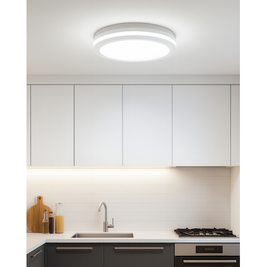 LED-vannitoa laevalgusti liikumisanduriga LED/20W/230V 3000/4000/6500K Ø 23 cm IP54 valge