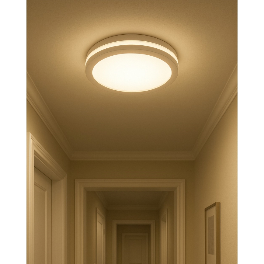 LED-vannitoa laevalgusti liikumisanduriga LED/20W/230V 3000/4000/6500K Ø 23 cm IP54 valge