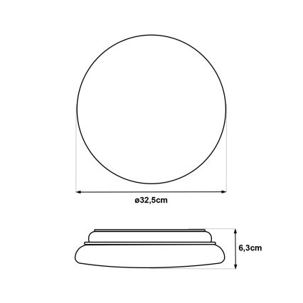 LED laelamp liikumisanduriga LENA LED/18W/230V, läbimõõduga 32,5 cm, valge