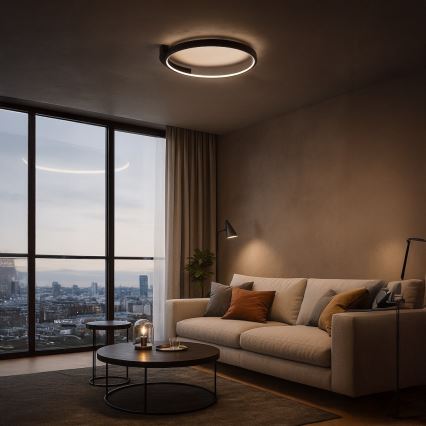 LED laelamp LUNA LED/18W/230V läbimõõduga 42,5 cm must