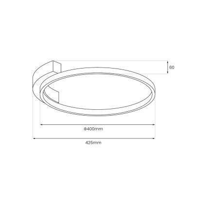 LED laelamp LUNA LED/18W/230V läbimõõduga 42,5 cm must