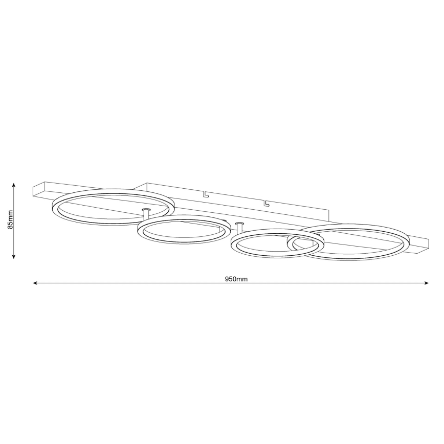 LED laelamp MELISA LED/35W/230V 26,5 x 95 cm, männiviimistlus