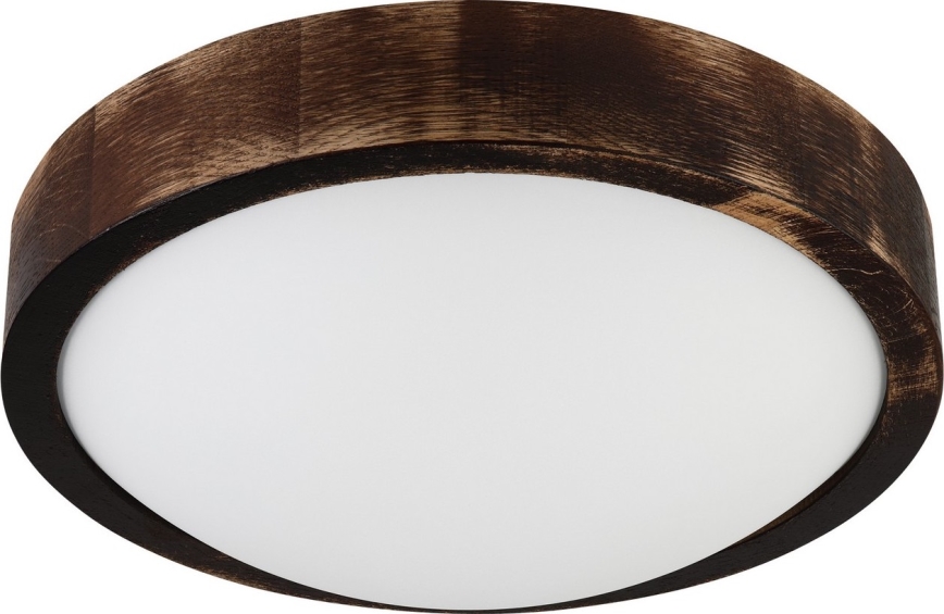 LED laelamp OAK SLIM LED/20W/230V 4000K Ø 27 cm tamm/tumepruun