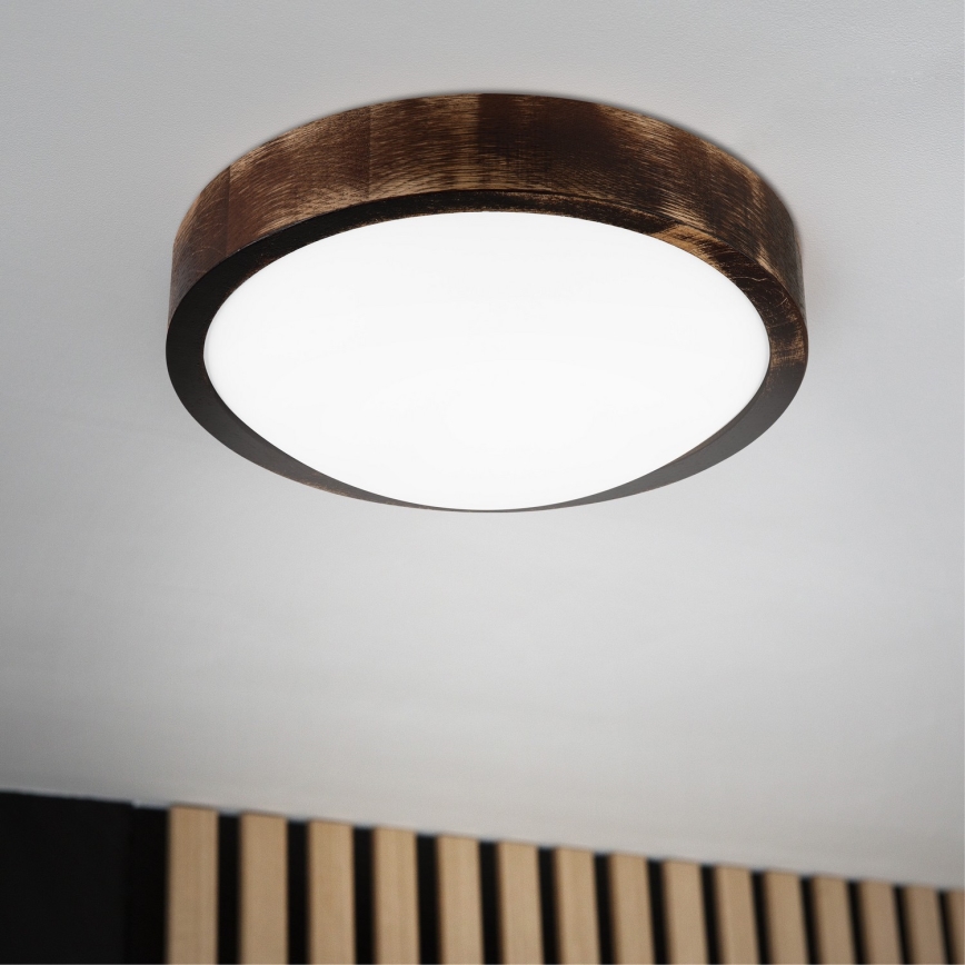 LED laelamp OAK SLIM LED/20W/230V 4000K Ø 27 cm tamm/tumepruun