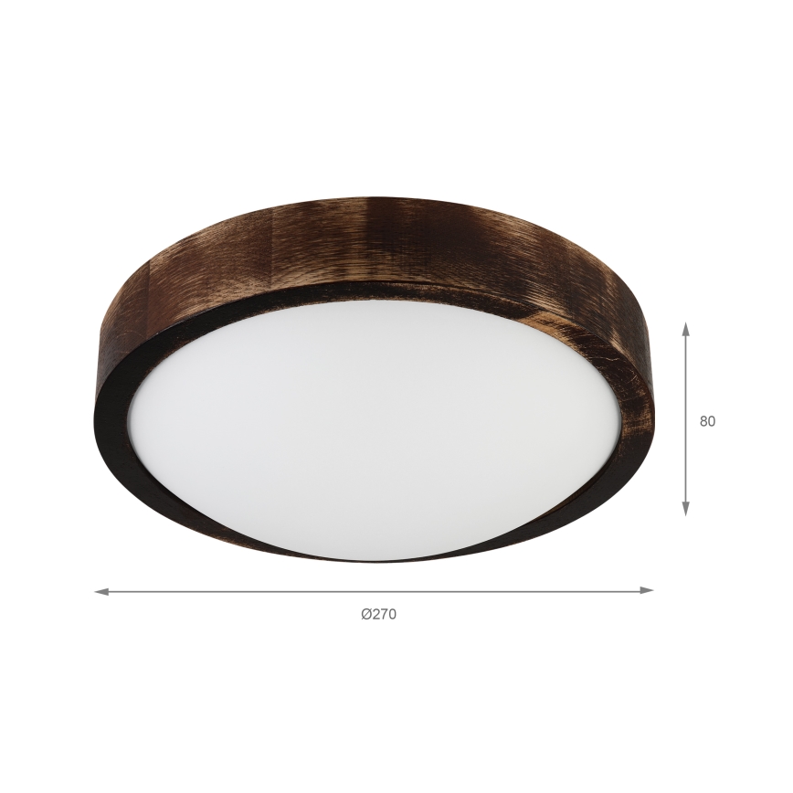 LED laelamp OAK SLIM LED/20W/230V 4000K Ø 27 cm tamm/tumepruun