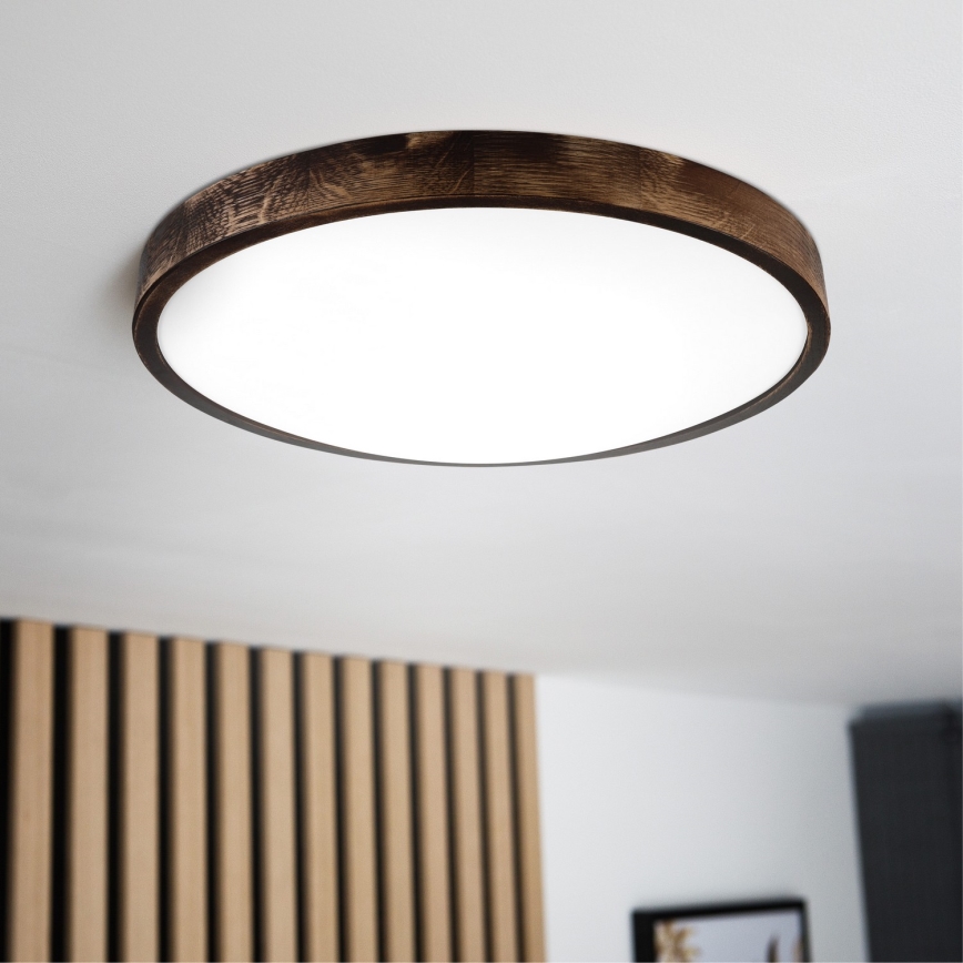 LED laelamp OAK SLIM LED/36W/230V 4000K Ø 47 cm tamm/tumepruun