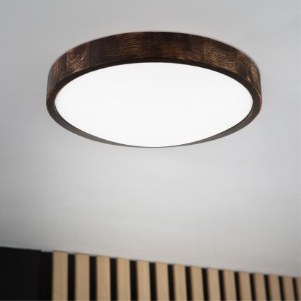 LED laelamp OAK SMOKY SLIM LED/36W/230V 4000K läbimõõt 37 cm tamm/tumepruun