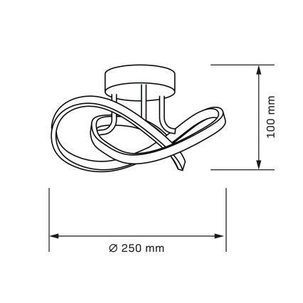 LED laelamp OSKAR LED/15W/230V Ø 25 cm must