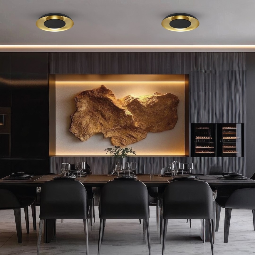 LED laelamp PIATTINO LED/30W/230V 3000/4000/6000K Ø 40 cm must/kuldne