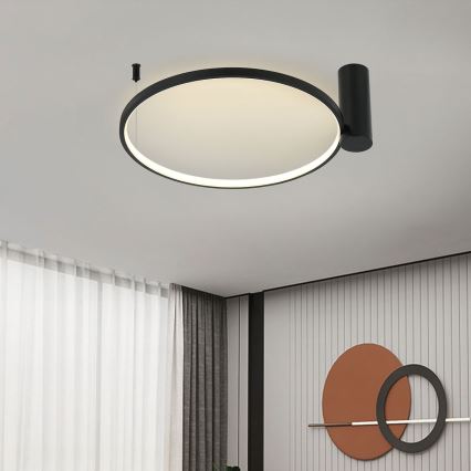 LED laelamp RING S LED/50W/230V 3000/4000/6000K läbimõõt 90 cm must