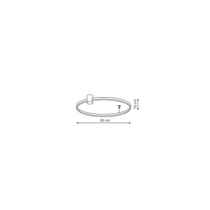 LED laelamp RING S LED/50W/230V 3000/4000/6000K läbimõõt 90 cm must