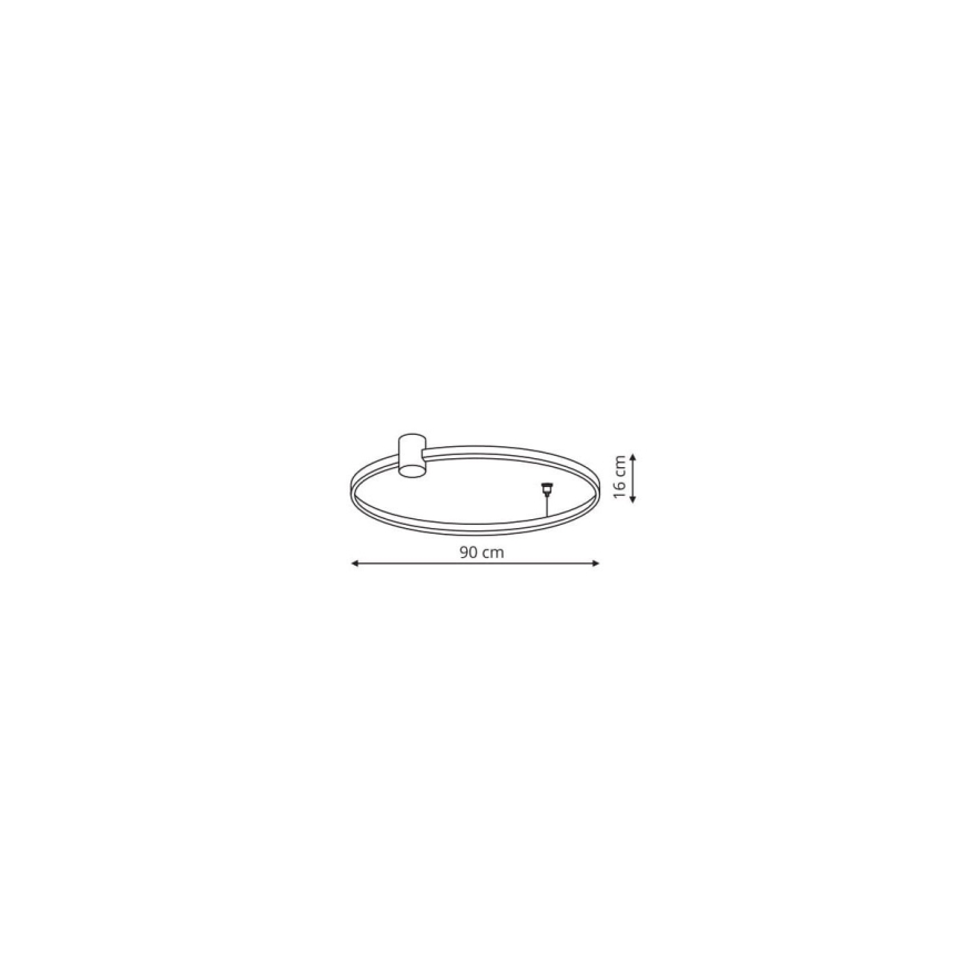 LED laelamp RING S LED/50W/230V 3000/4000/6000K läbimõõt 90 cm must