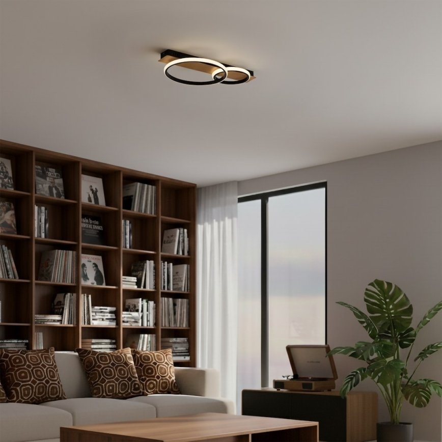 LED laelamp ROWENA LED/14W/230V must/pruun