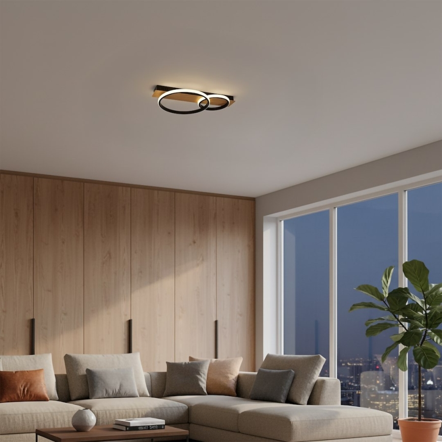LED laelamp ROWENA LED/14W/230V must/pruun
