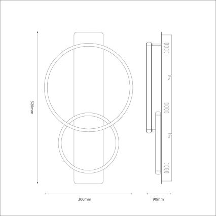 LED laelamp ROWENA LED/14W/230V must/pruun