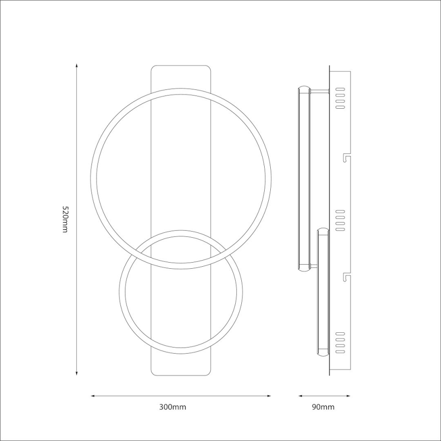 LED laelamp ROWENA LED/14W/230V must/pruun
