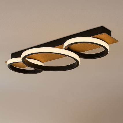 LED laelamp ROWENA LED/18W/230V must/pruun