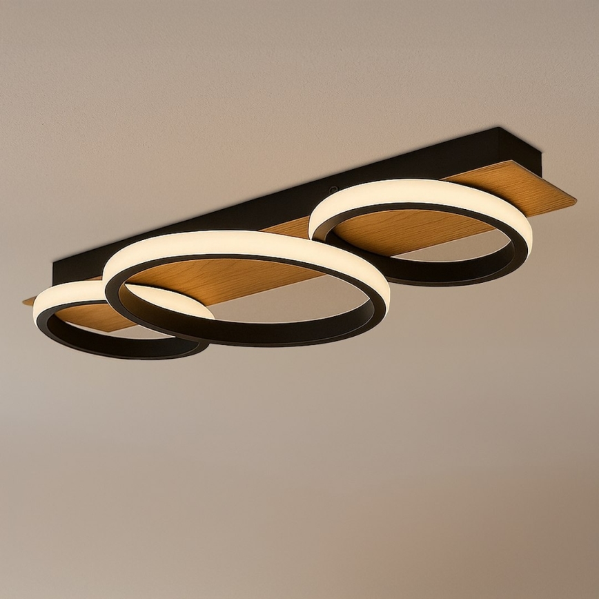 LED laelamp ROWENA LED/18W/230V must/pruun